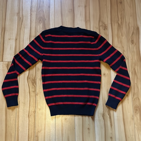 Red and blue striped lambs wool sweater - Picture 3 of 3